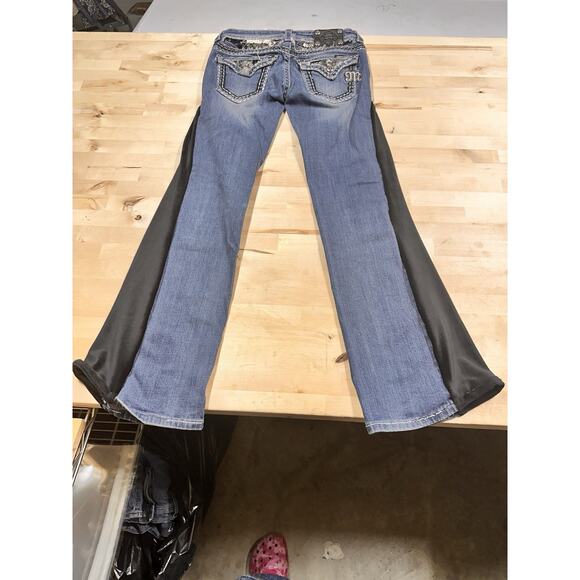 Miss Me Womens Jeans Flare Velvet Stripe Side Size 27 JE5688TL Embellished - Picture 4 of 7